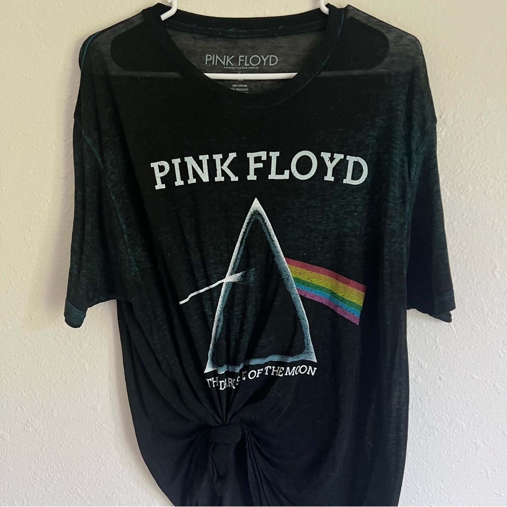 Size L Pink Floyd The Dark Side of the Moon Sheer Band Tee Shirt